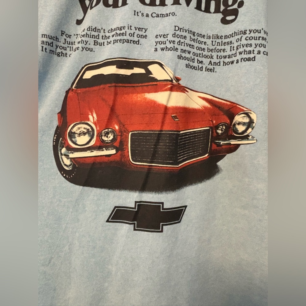 Chevrolet Chevy Camaro GM Car Large Shirt